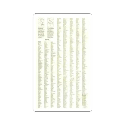 Asia - Viet Nam, Cambodia, Laos--Index (1965) (Map) STICKER Vinyl Kiss-Cut Decal 2 Inch White - The Sticker Space