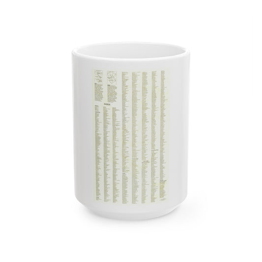 Asia - Viet Nam, Cambodia, Laos-Index (1965) (Map) White Coffee Mug-15oz-The Sticker Space