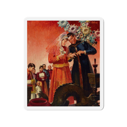 Asian Wedding (Magazine Illustration) Refrigerator Magnet-3" x 3"-The Sticker Space