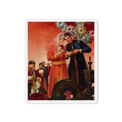 Asian Wedding (Magazine Illustration) Refrigerator Magnet-6" × 6"-The Sticker Space