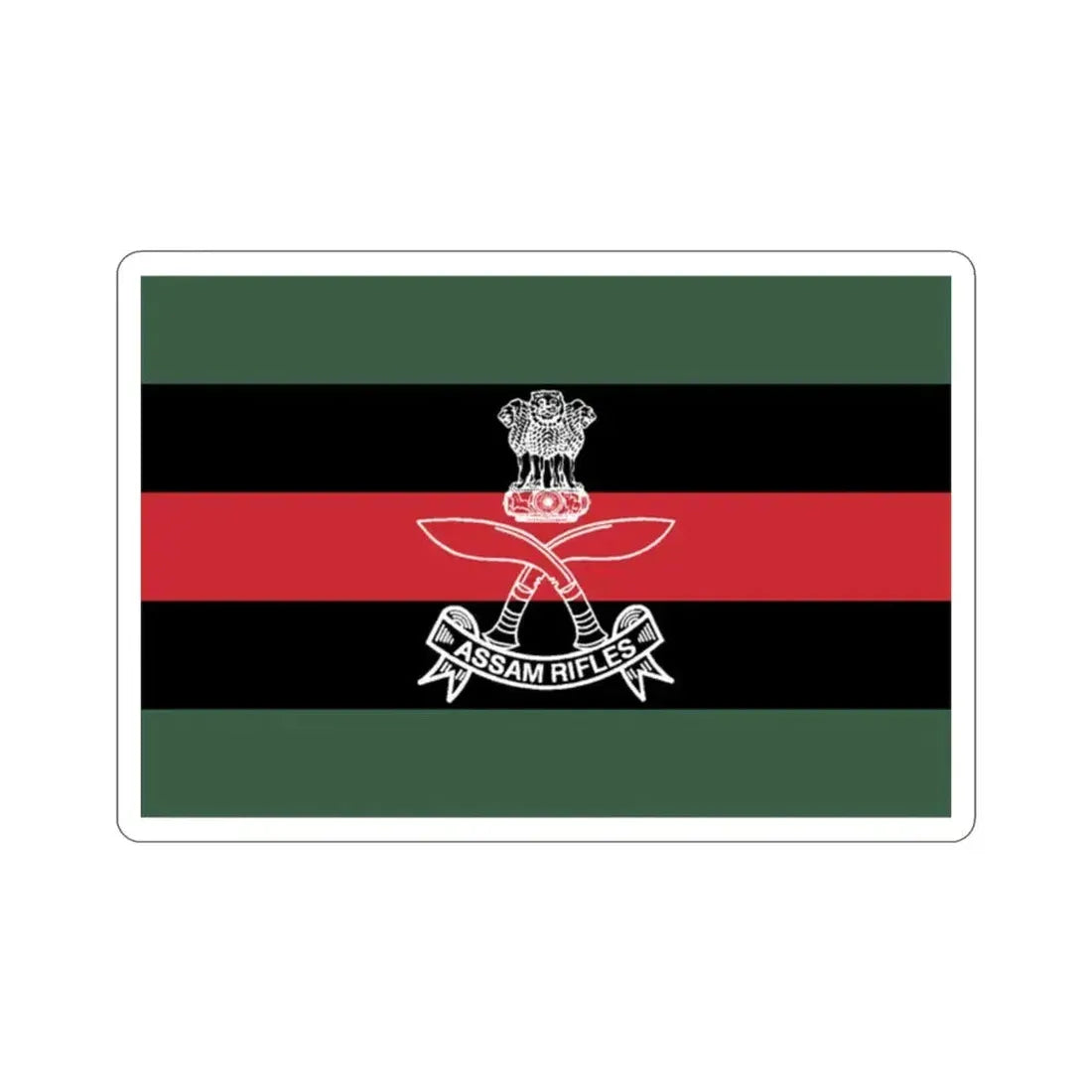 Assam Rifles Flag (India) STICKER Vinyl Die-Cut Decal 2 Inch - The Sticker Space