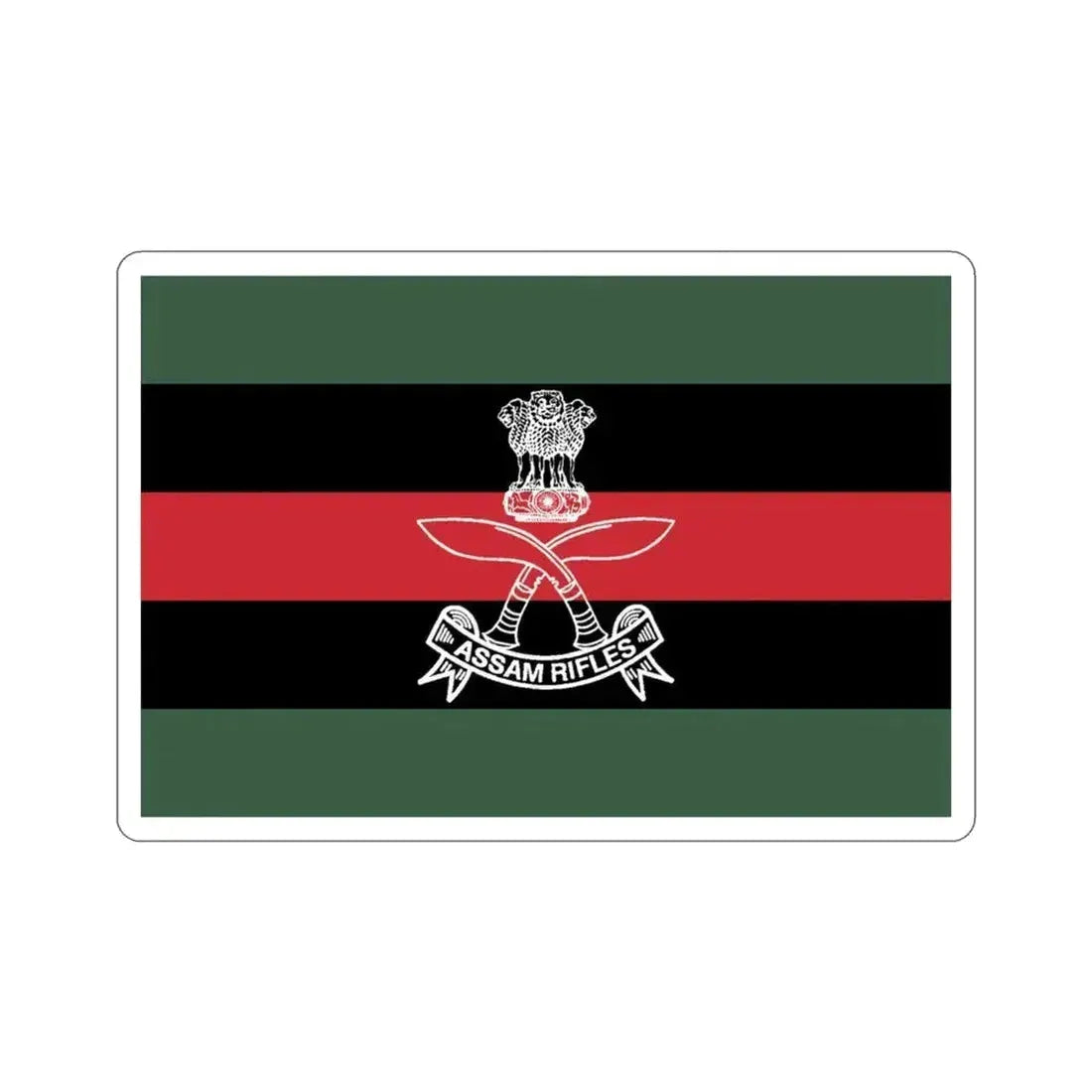 Assam Rifles Flag (India) STICKER Vinyl Die-Cut Decal 3 Inch - The Sticker Space