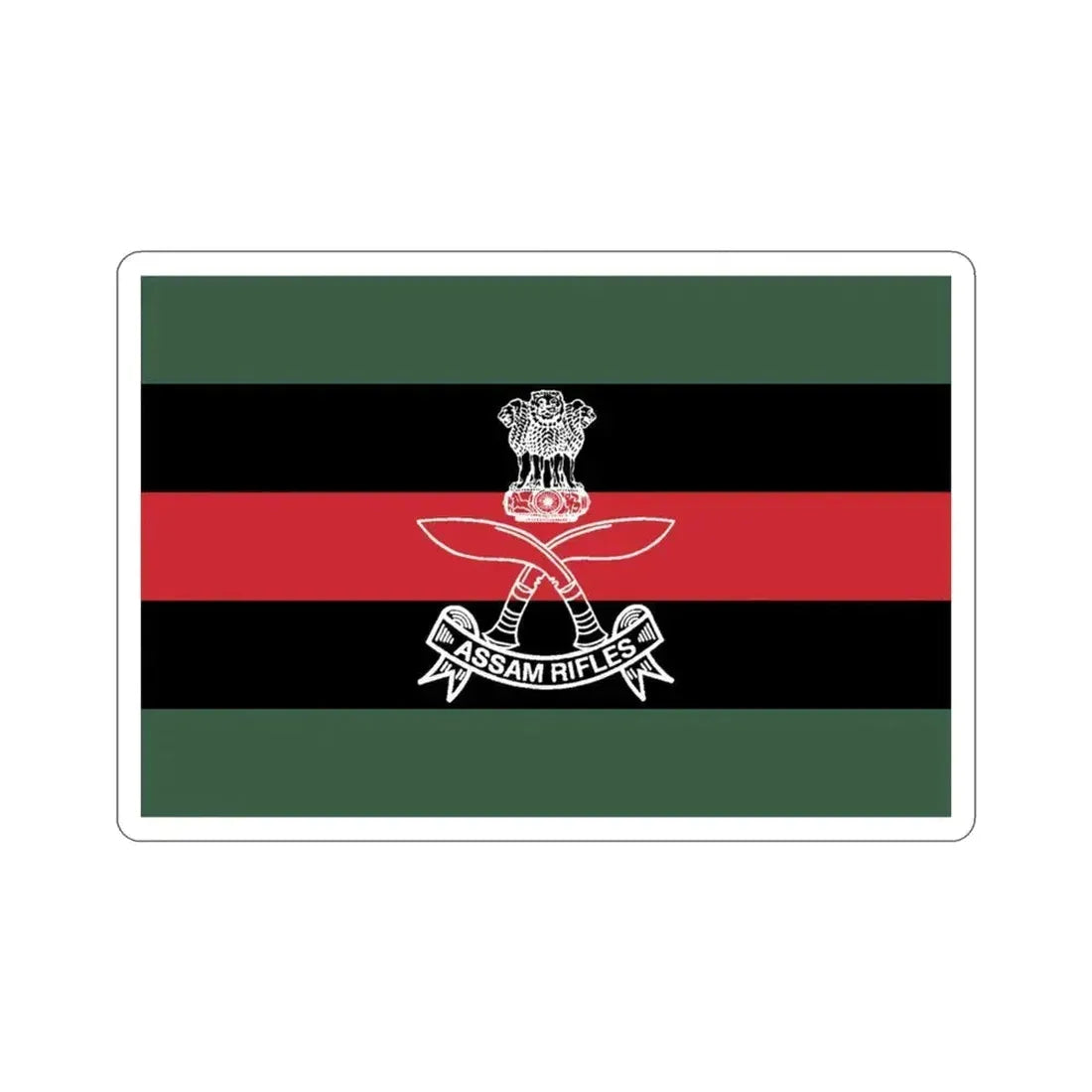 Assam Rifles Flag (India) STICKER Vinyl Die-Cut Decal 3 Inch - The Sticker Space