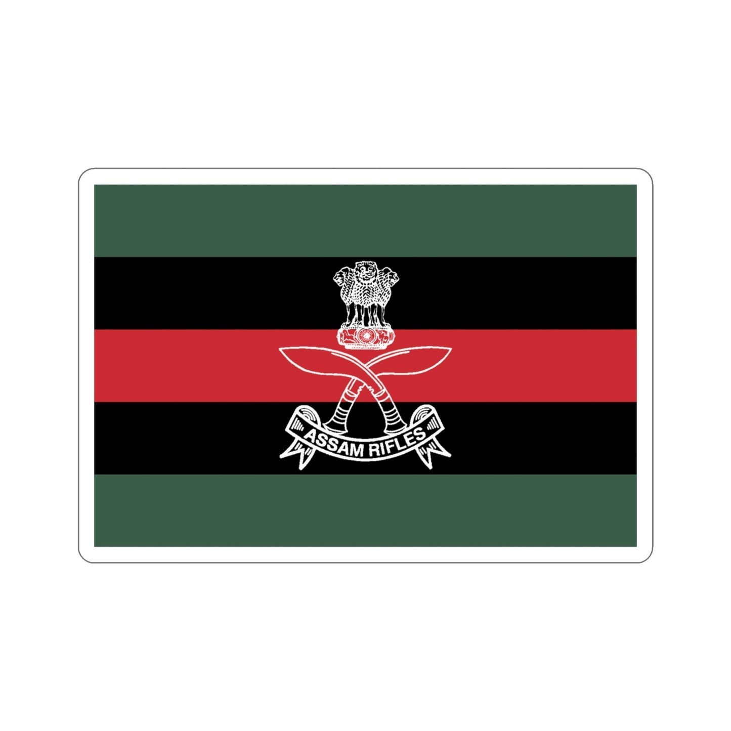 Assam Rifles Flag (India) STICKER Vinyl Die-Cut Decal-4 Inch-The Sticker Space