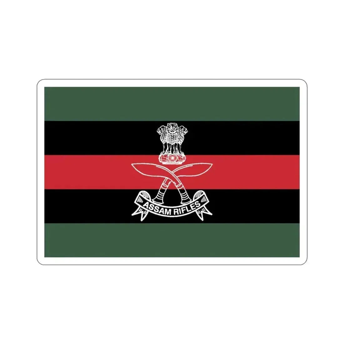 Assam Rifles Flag (India) STICKER Vinyl Die-Cut Decal 4 Inch - The Sticker Space