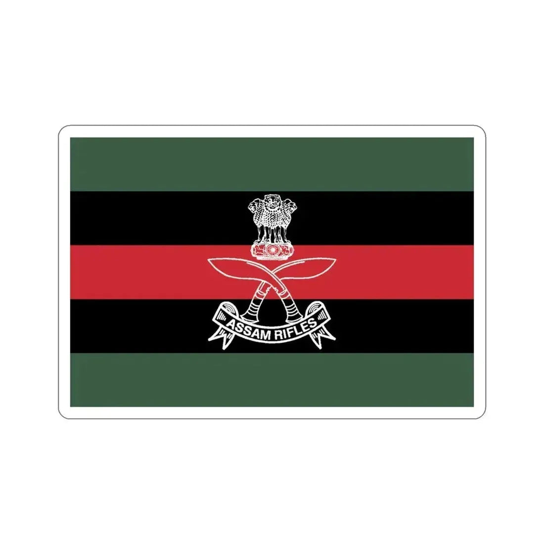Assam Rifles Flag (India) STICKER Vinyl Die-Cut Decal 4 Inch - The Sticker Space