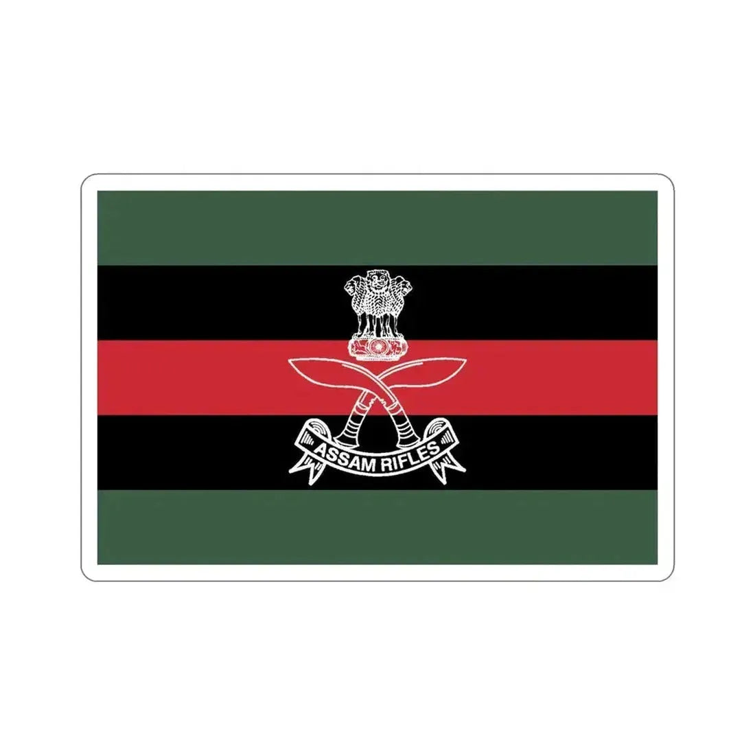 Assam Rifles Flag (India) STICKER Vinyl Die-Cut Decal 5 Inch - The Sticker Space