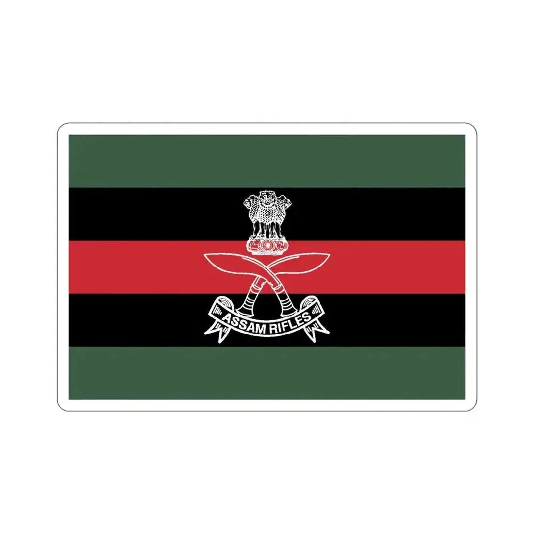 Assam Rifles Flag (India) STICKER Vinyl Die-Cut Decal 5 Inch - The Sticker Space
