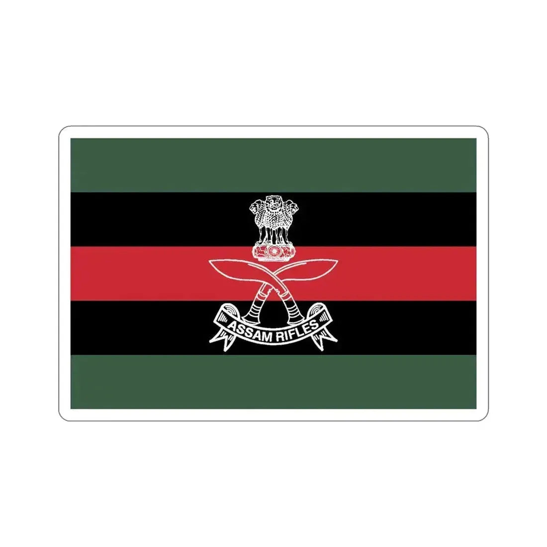 Assam Rifles Flag (India) STICKER Vinyl Die-Cut Decal 6 Inch - The Sticker Space