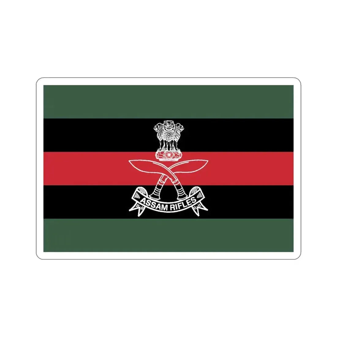 Assam Rifles Flag (India) STICKER Vinyl Die-Cut Decal 6 Inch - The Sticker Space
