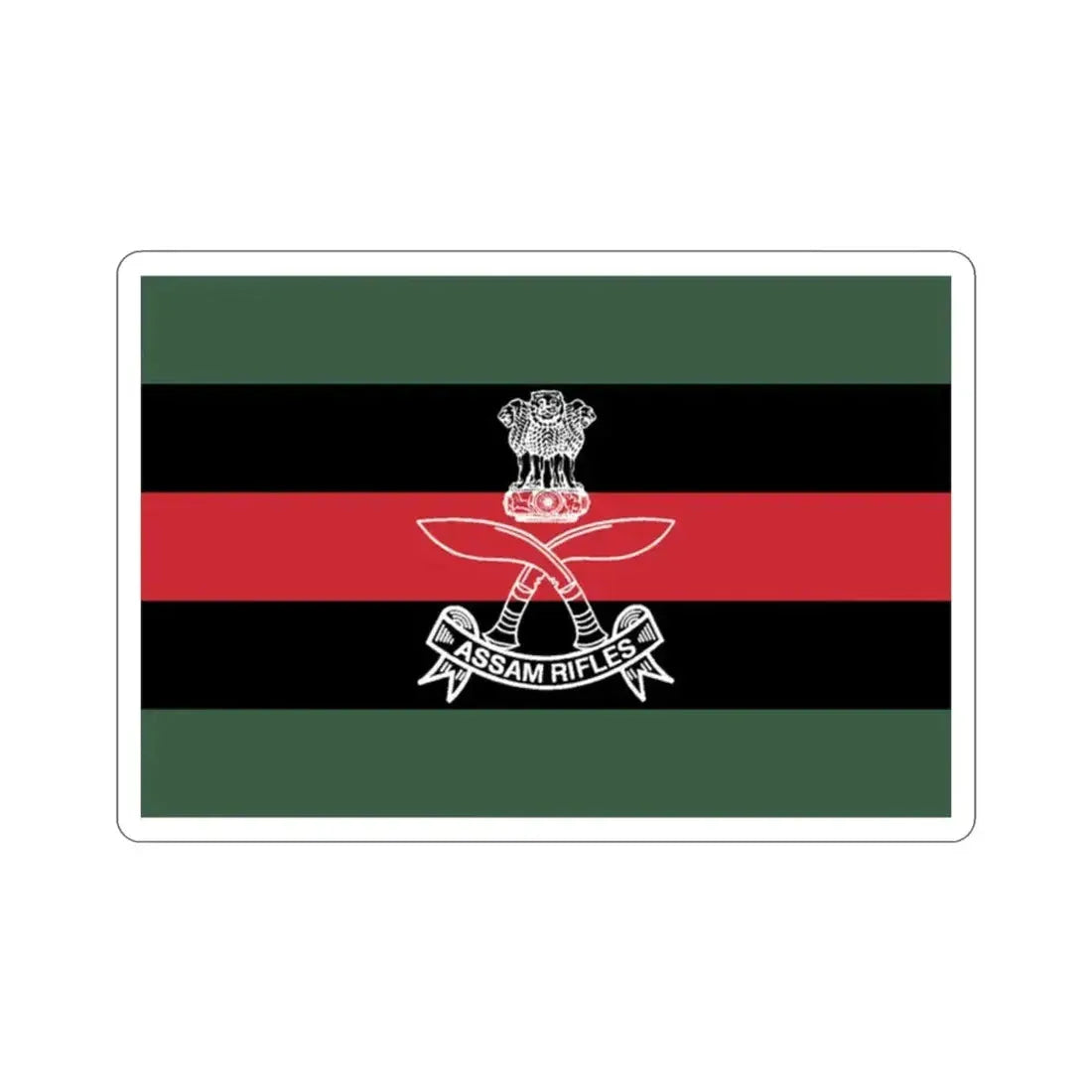 Assam Rifles Flag (India) STICKER Vinyl Die-Cut Decal - The Sticker Space