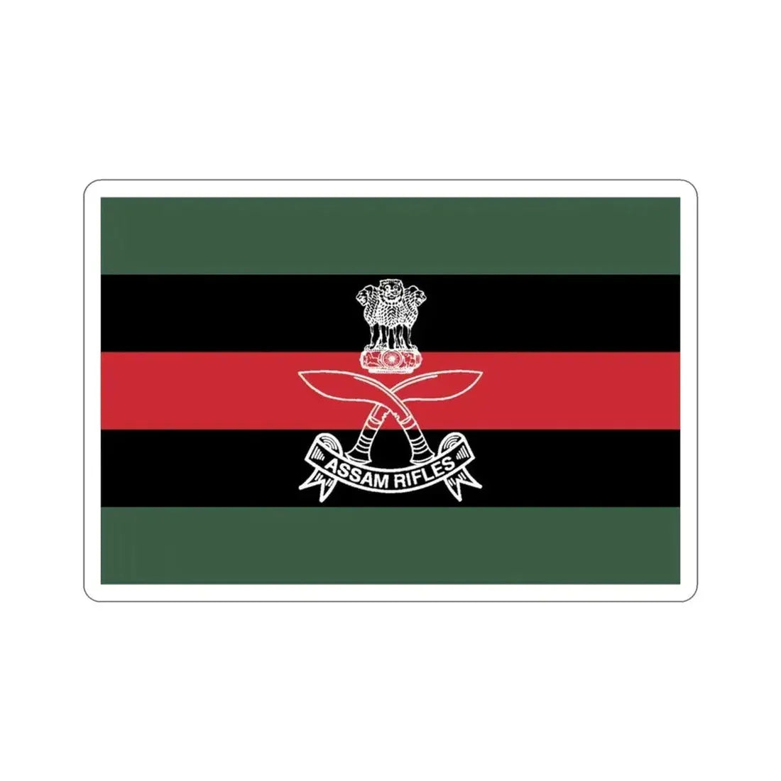 Assam Rifles Flag (India) STICKER Vinyl Die-Cut Decal - The Sticker Space