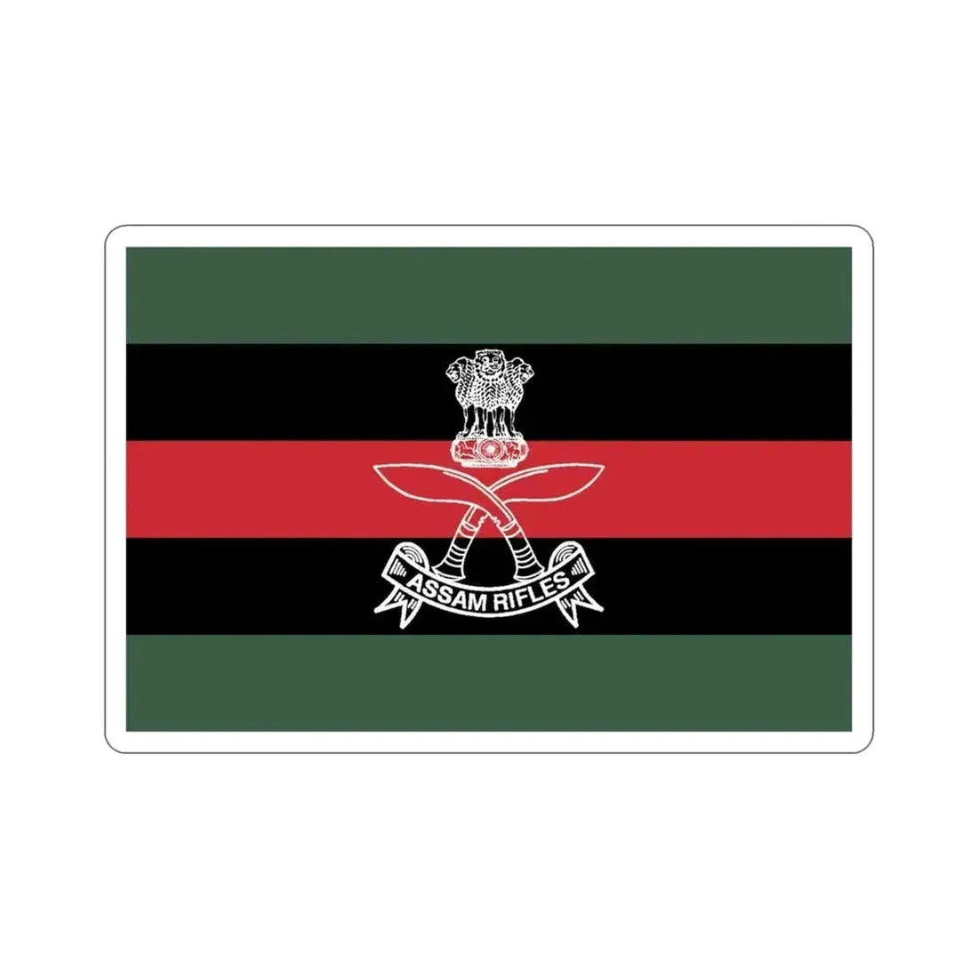 Assam Rifles Flag (India) STICKER Vinyl Die-Cut Decal - The Sticker Space