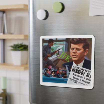 Assassination of John F. Kennedy, October 1980 (Magazine Illustration) Refrigerator Magnet-The Sticker Space