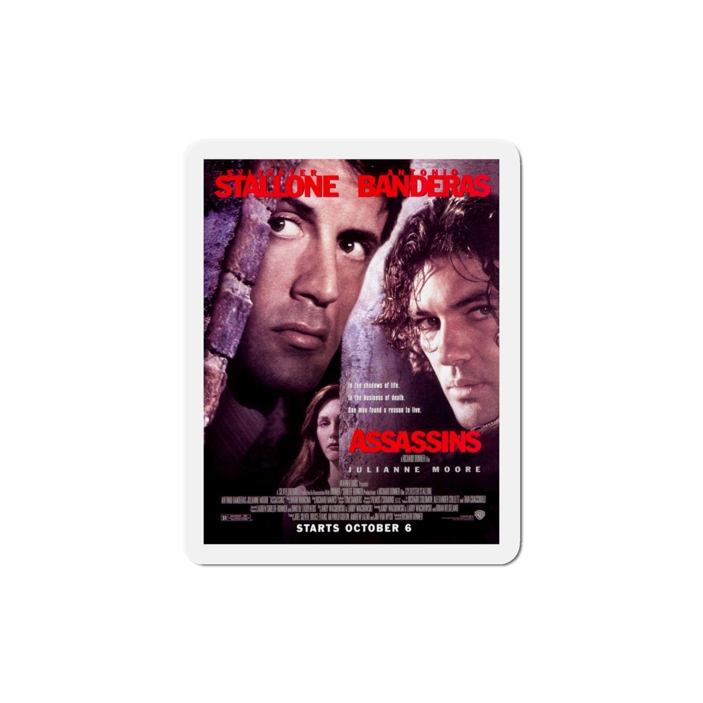 Assassins 1995 Movie Poster Die-Cut Magnet-4" x 4"-The Sticker Space