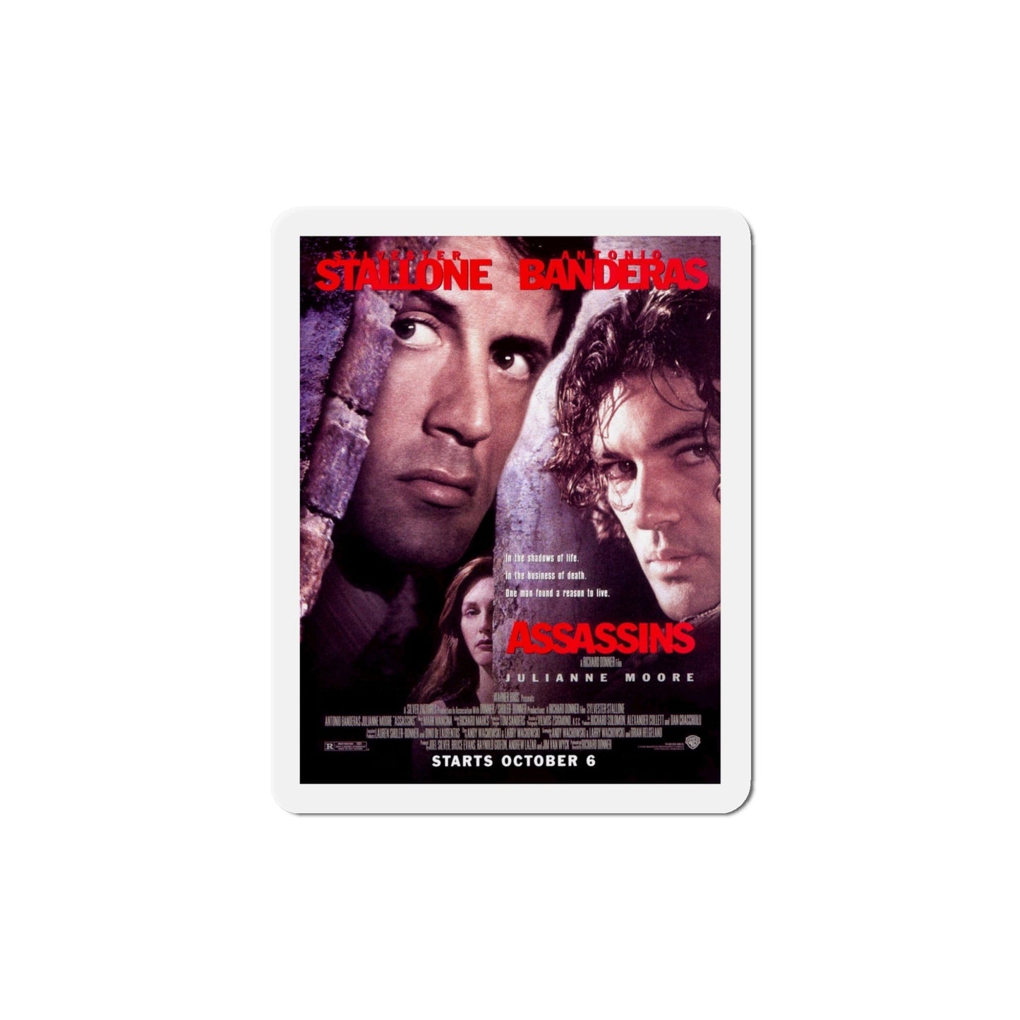 Assassins 1995 Movie Poster Die-Cut Magnet-5" x 5"-The Sticker Space