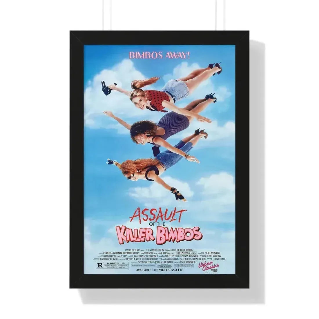 ASSAULT OF THE KILLER BIMBOS 1988 - Framed Movie Poster 16″ x 24″ Black - The Sticker Space