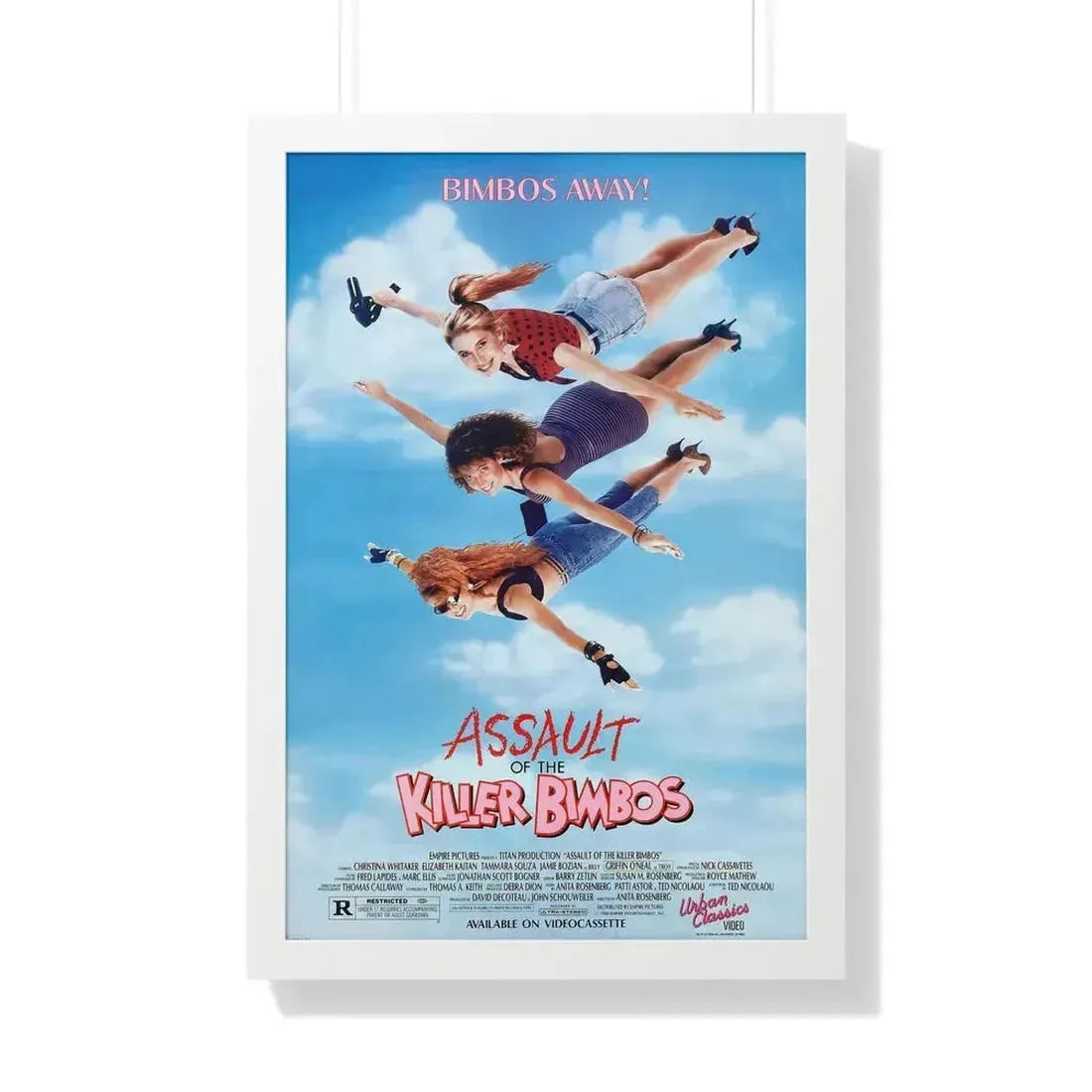 ASSAULT OF THE KILLER BIMBOS 1988 - Framed Movie Poster 20" x 30" White - The Sticker Space