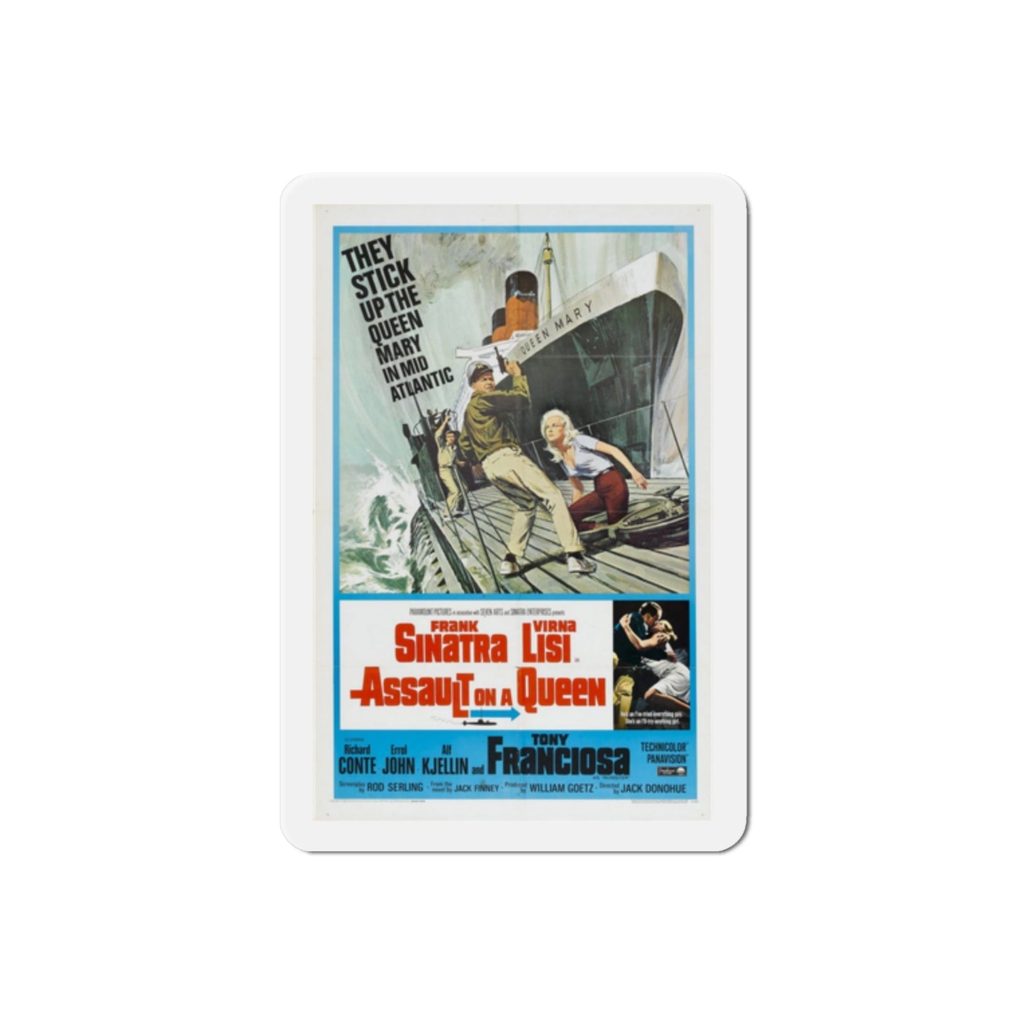 Assault on a Queen 1966 Movie Poster Die-Cut Magnet-2 Inch-The Sticker Space