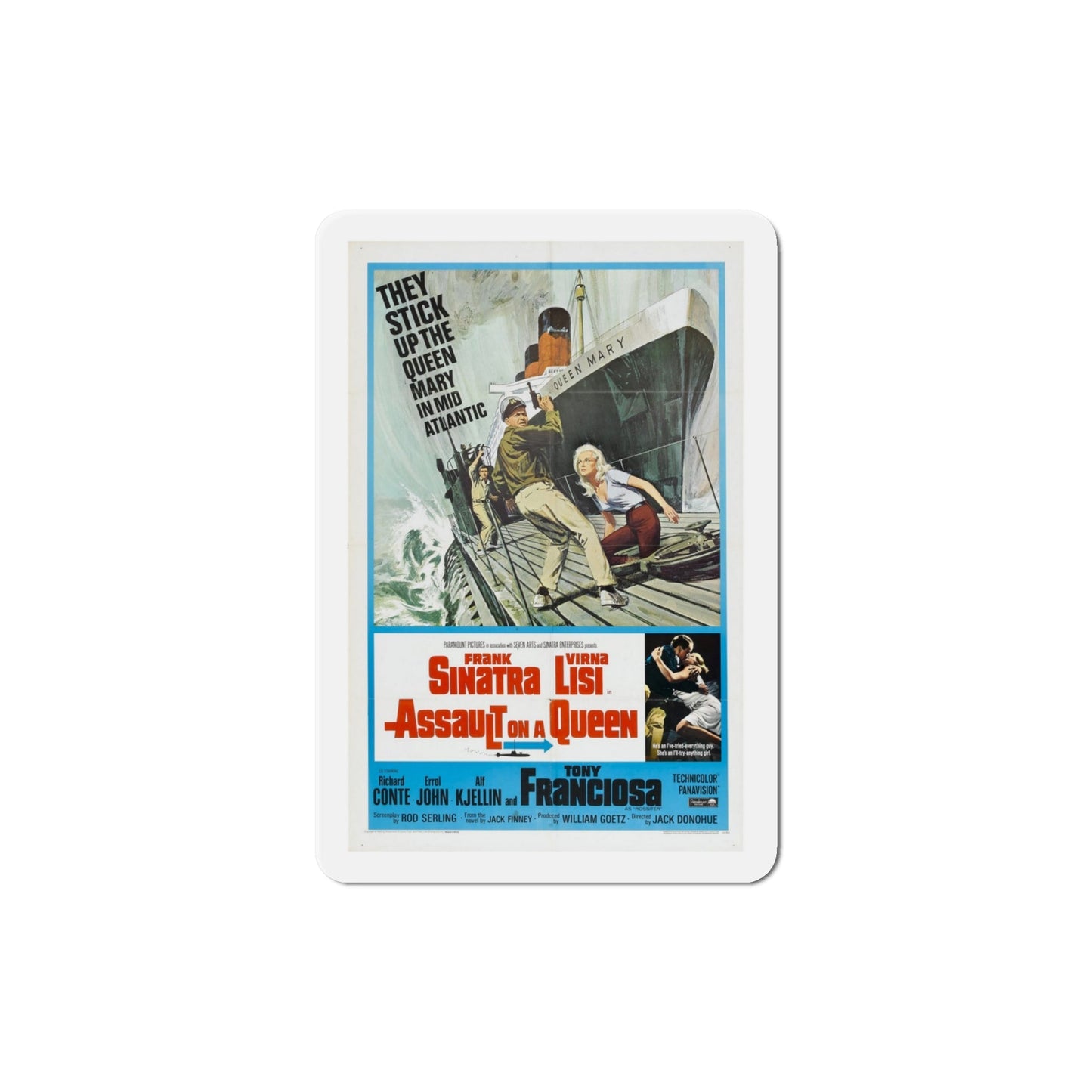 Assault on a Queen 1966 Movie Poster Die-Cut Magnet-4 Inch-The Sticker Space