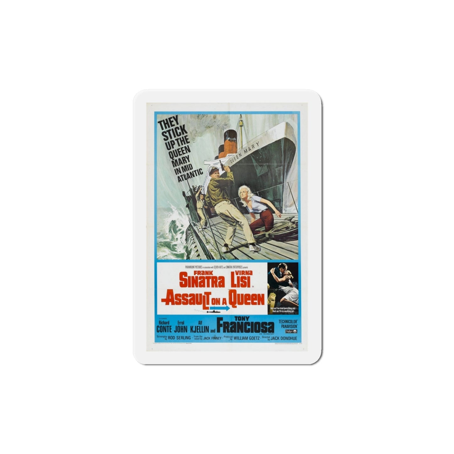 Assault on a Queen 1966 Movie Poster Die-Cut Magnet-5 Inch-The Sticker Space