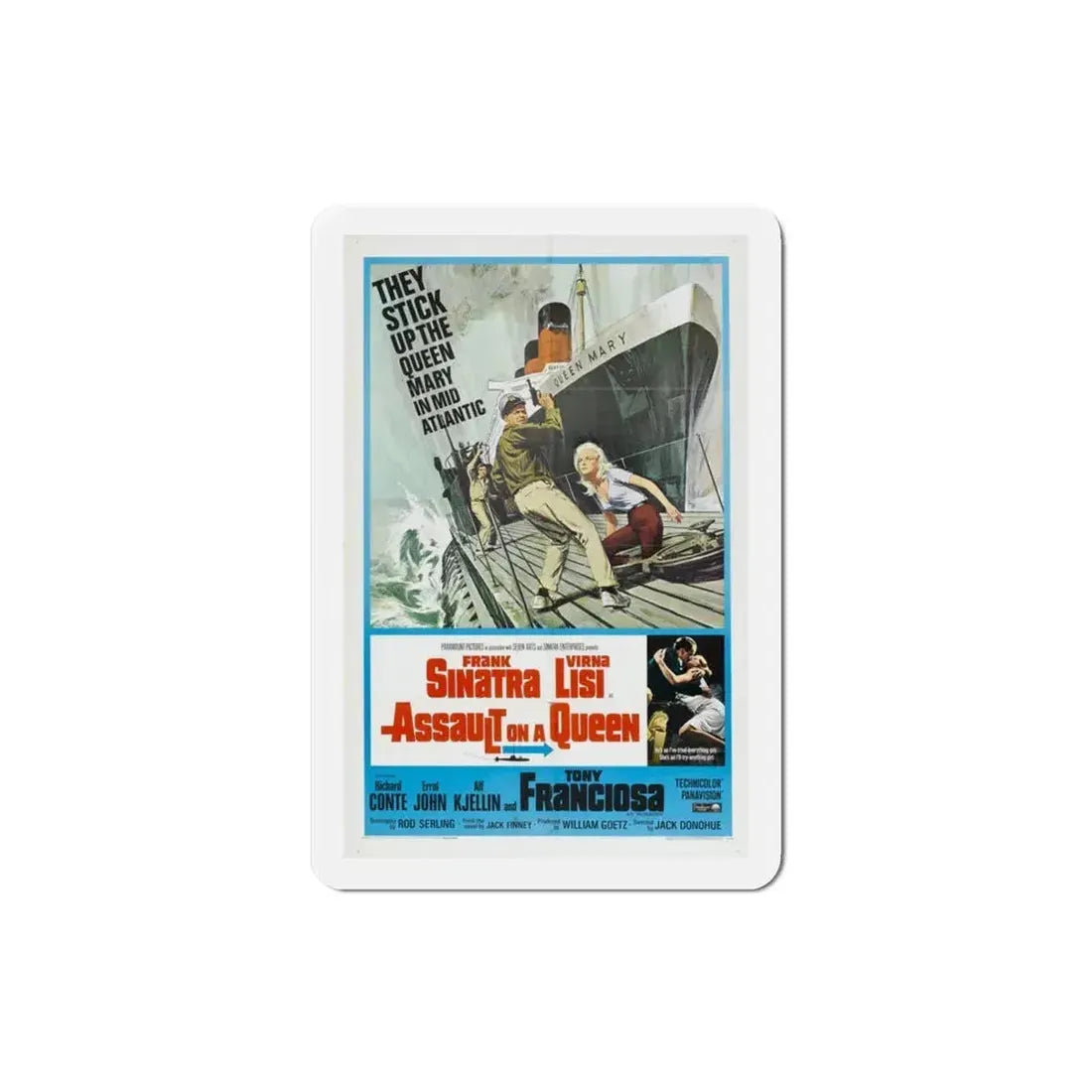 Assault on a Queen 1966 Movie Poster Refrigerator Magnet 3 Inch - The Sticker Space