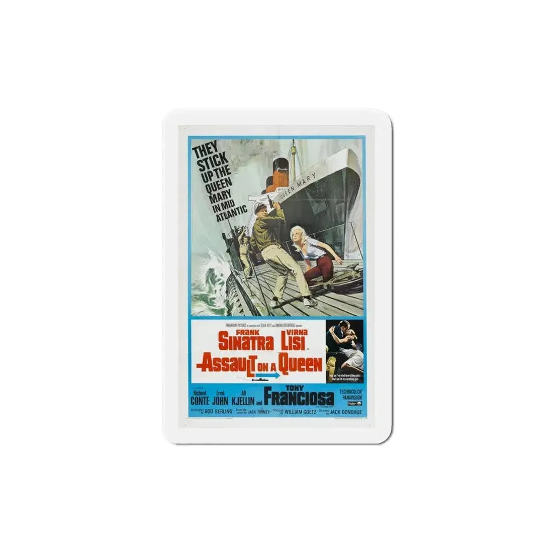 Assault on a Queen 1966 Movie Poster Refrigerator Magnet 5 Inch - The Sticker Space