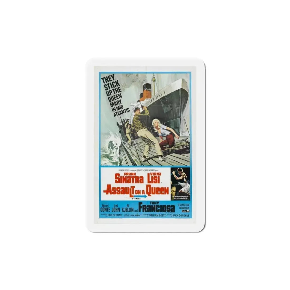 Assault on a Queen 1966 Movie Poster Refrigerator Magnet 6 Inch - The Sticker Space