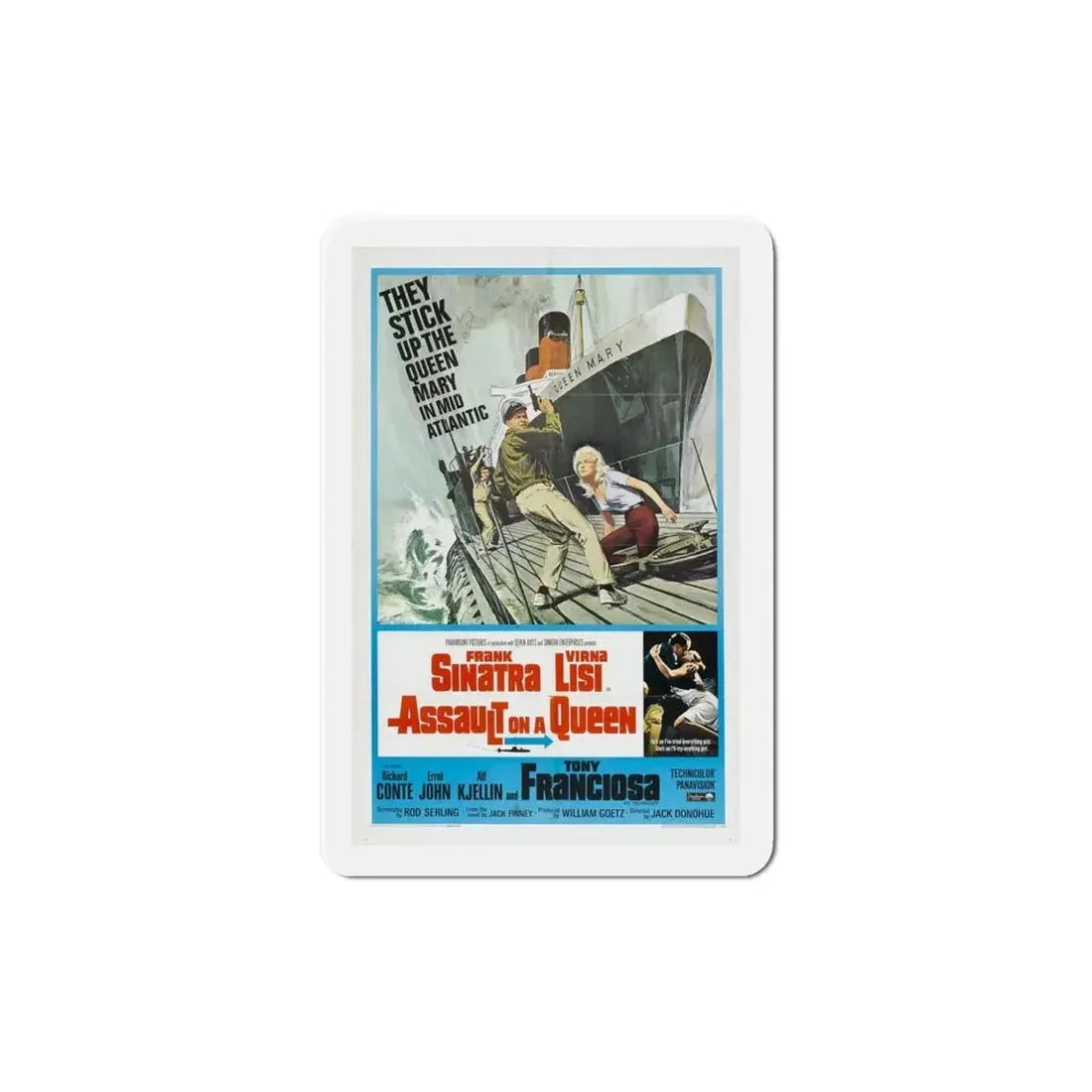 Assault on a Queen 1966 Movie Poster Refrigerator Magnet - The Sticker Space