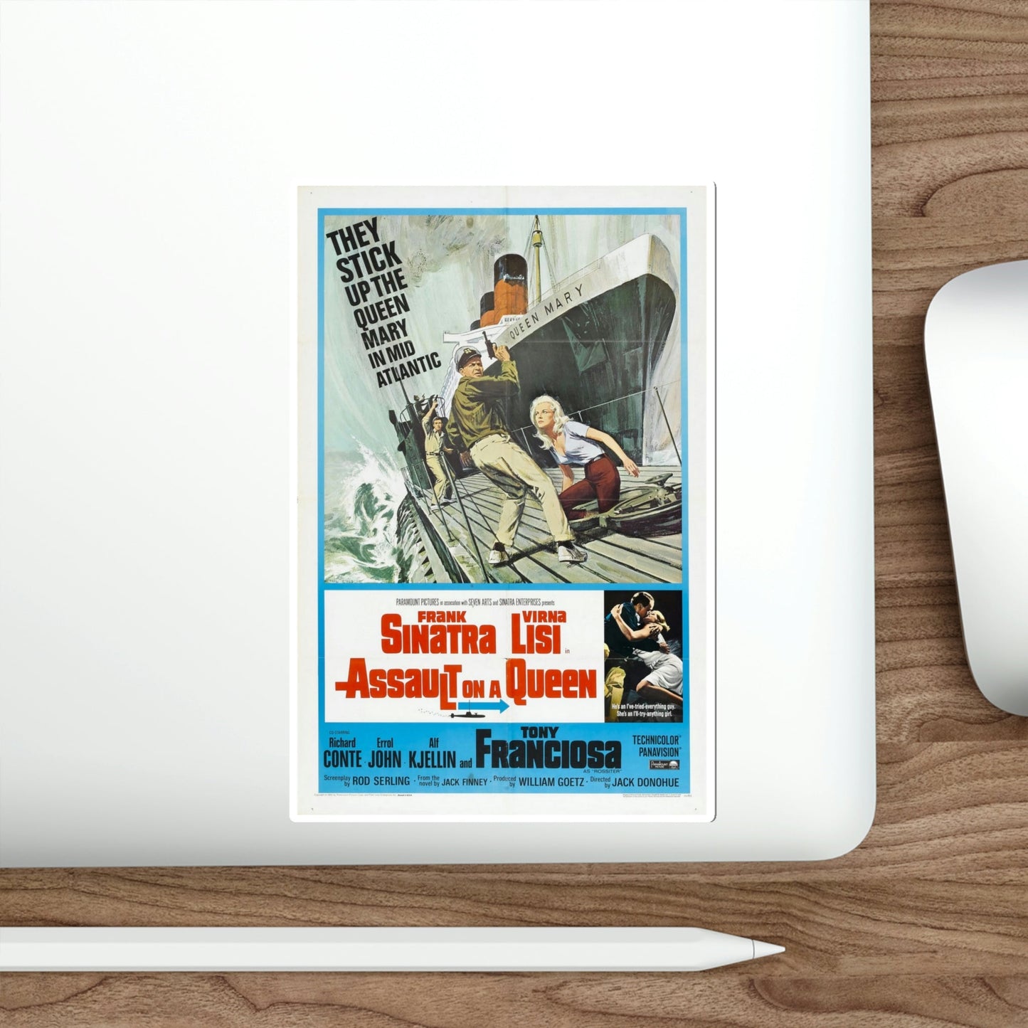 Assault on a Queen 1966 Movie Poster STICKER Vinyl Die-Cut Decal-The Sticker Space