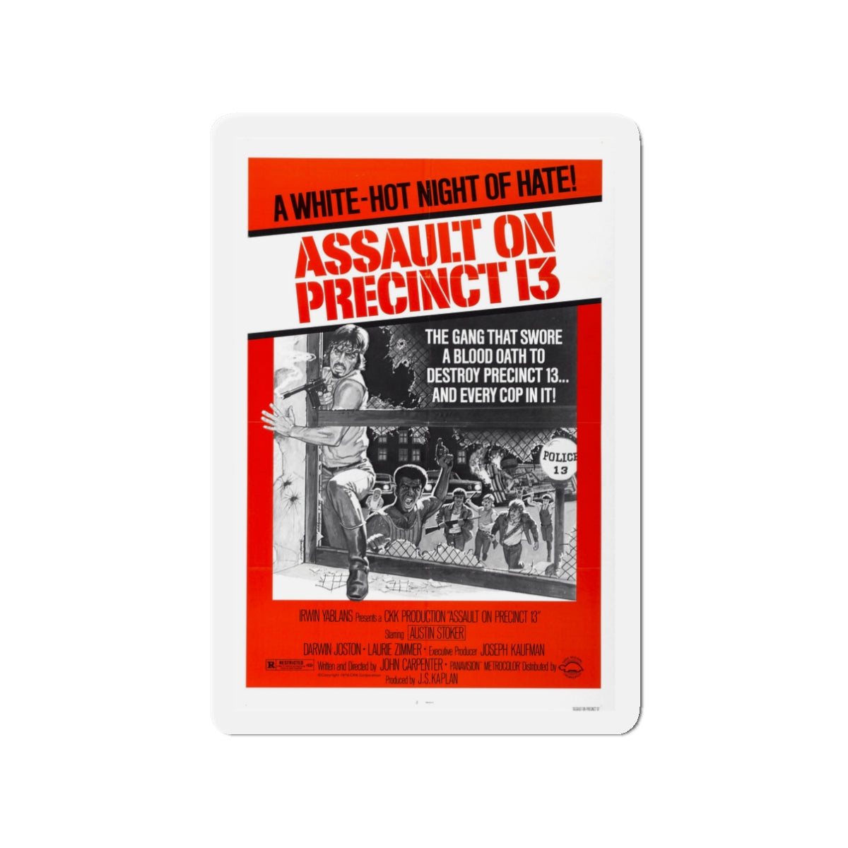 ASSAULT ON PRECINCT 13 1976 Movie Poster - Die-Cut Magnet-3" x 3"-The Sticker Space