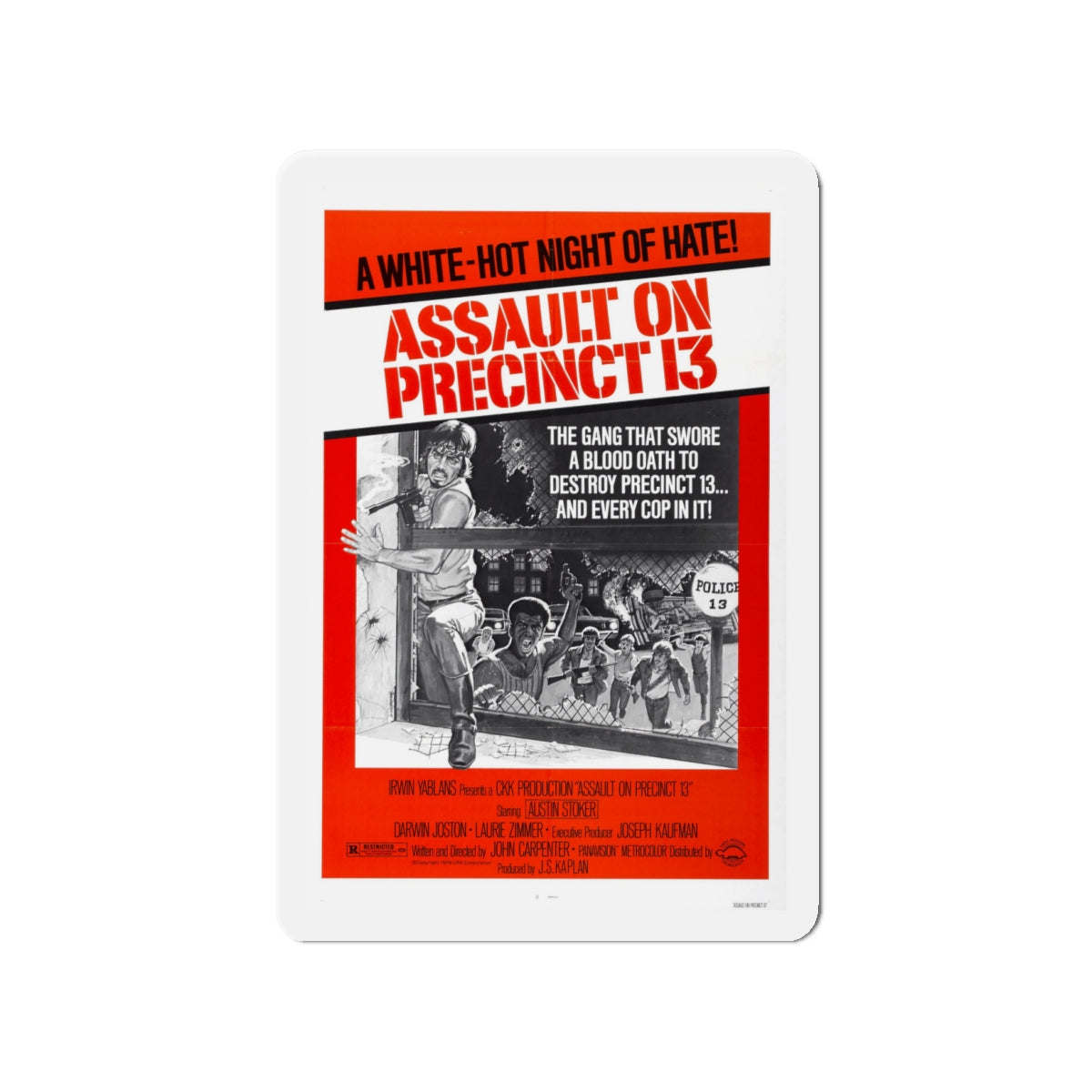 ASSAULT ON PRECINCT 13 1976 Movie Poster - Die-Cut Magnet-4" x 4"-The Sticker Space