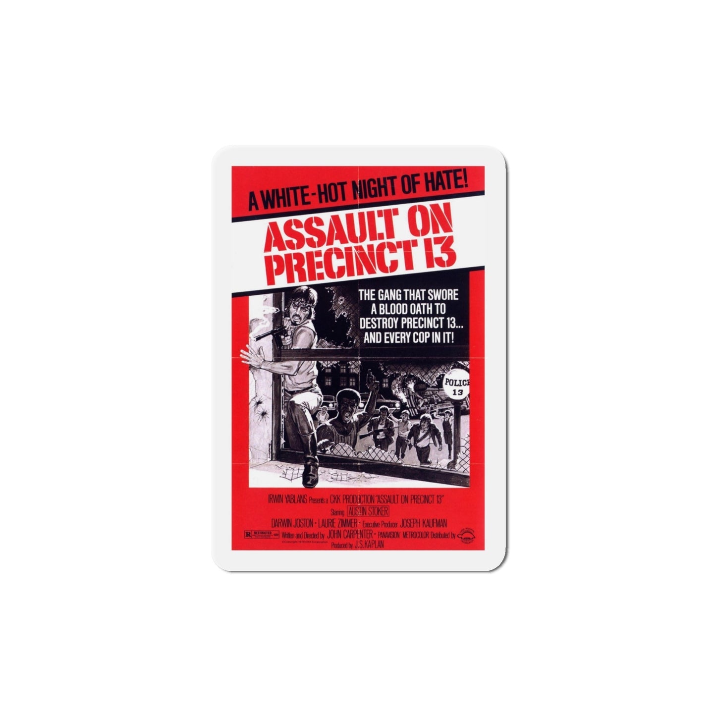 Assault on Precinct 13 1976 Movie Poster Die-Cut Magnet-5 Inch-The Sticker Space