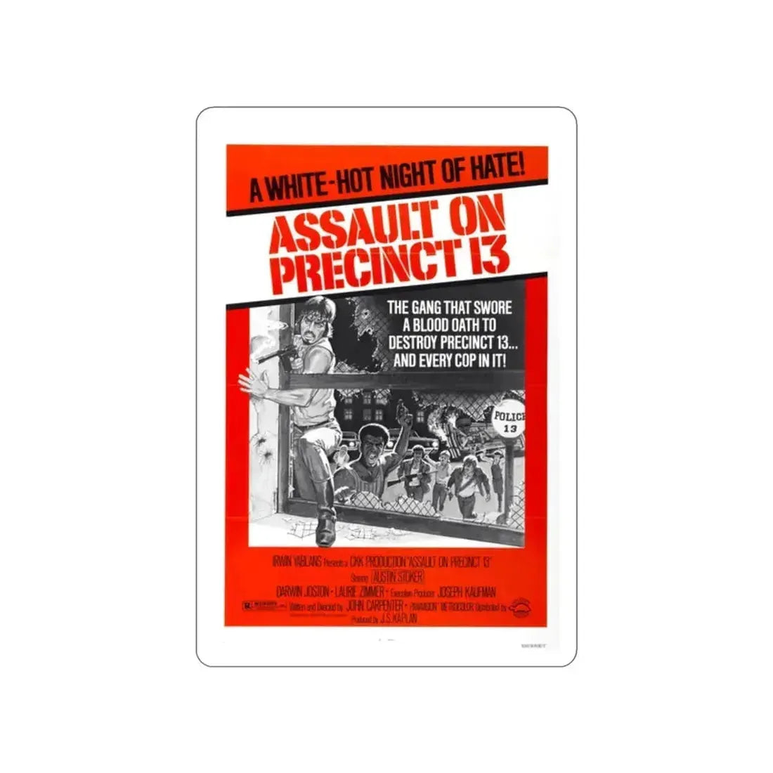 ASSAULT ON PRECINCT 13 1976 Movie Poster STICKER Vinyl Die-Cut Decal 2 Inch - The Sticker Space