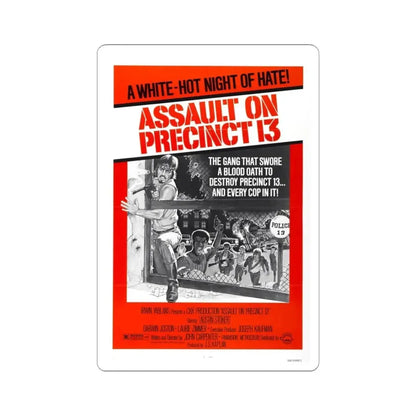 ASSAULT ON PRECINCT 13 1976 Movie Poster - STICKER Vinyl Kiss-Cut Decal 6 Inch White - The Sticker Space