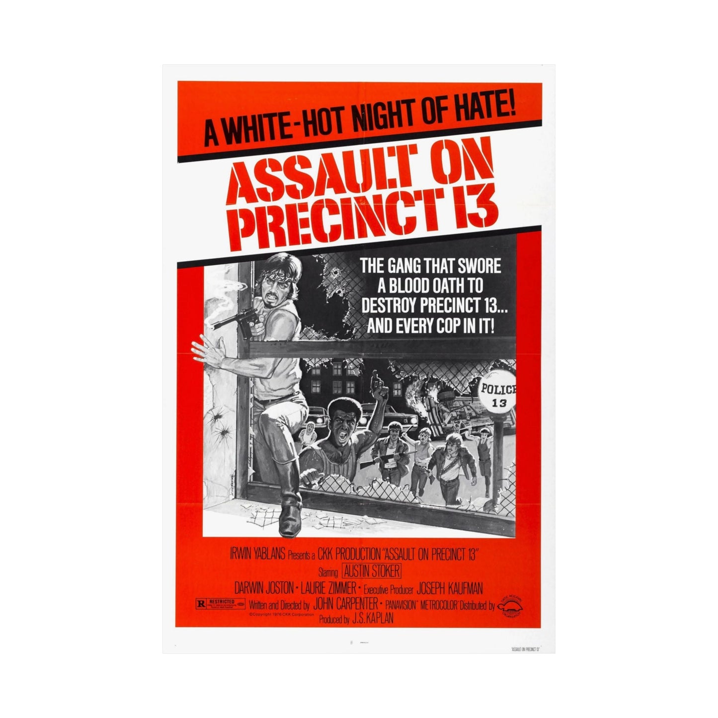 ASSAULT ON PRECINCT 13 1976 - Paper Movie Poster-The Sticker Space