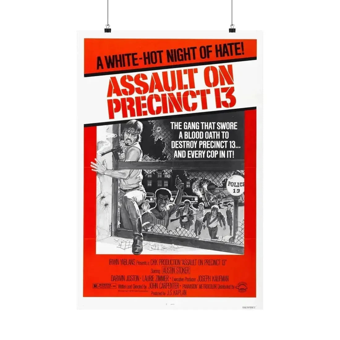 ASSAULT ON PRECINCT 13 1976 - Paper Movie Poster 20″ x 30″ Matte - The Sticker Space