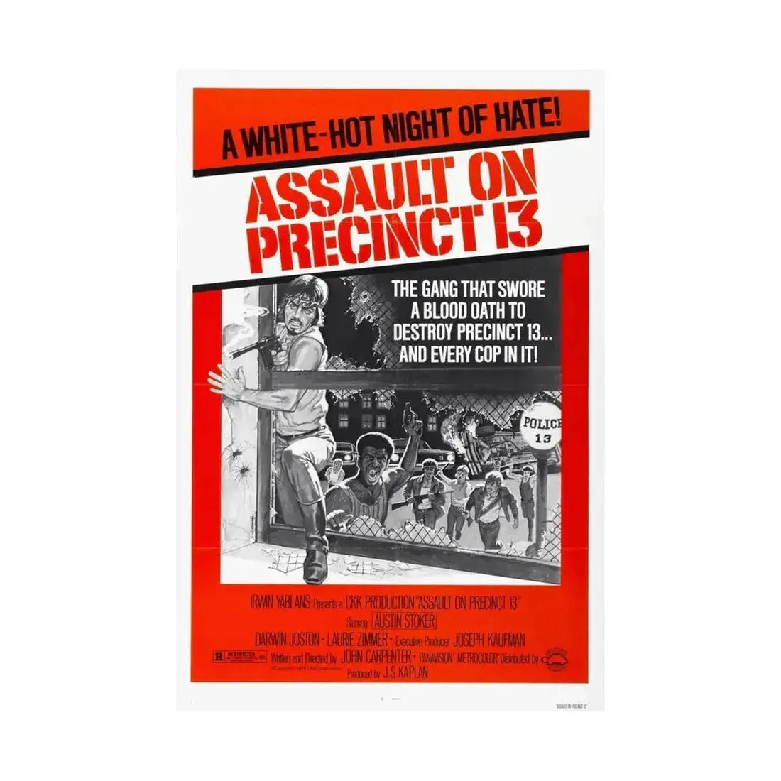 ASSAULT ON PRECINCT 13 1976 - Paper Movie Poster - The Sticker Space