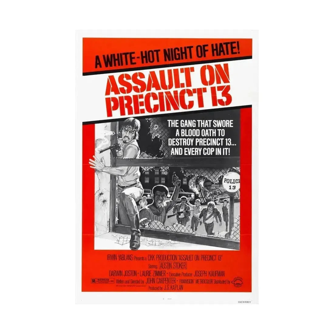 ASSAULT ON PRECINCT 13 1976 - Paper Movie Poster - The Sticker Space