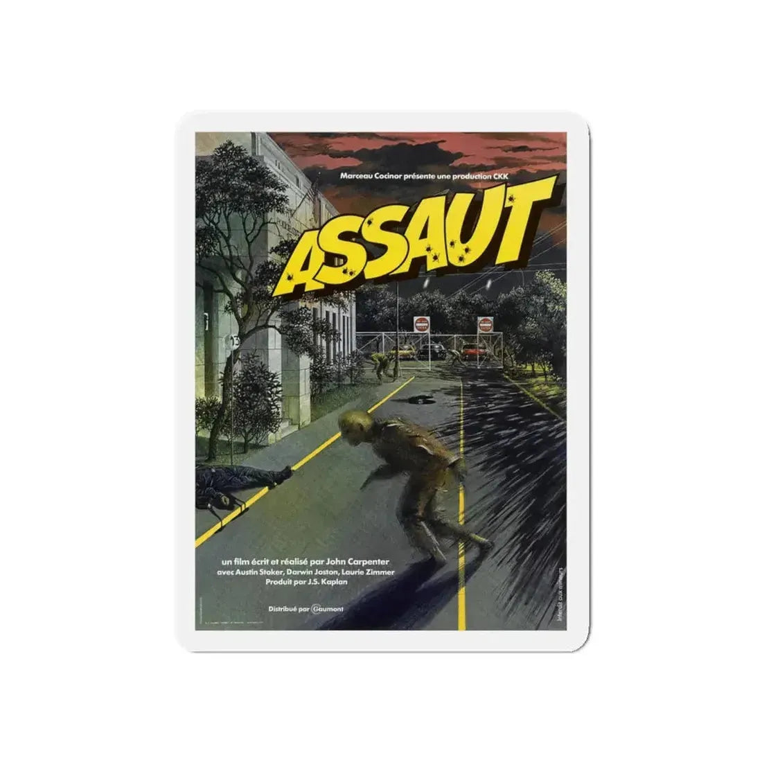ASSAULT ON PRECINCT 13 (FRENCH) 1976 Movie Poster - Refrigerator Magnet 5 Inch - The Sticker Space