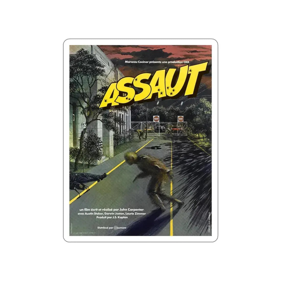 ASSAULT ON PRECINCT 13 (FRENCH) 1976 Movie Poster STICKER Vinyl Die-Cut Decal 5 Inch - The Sticker Space
