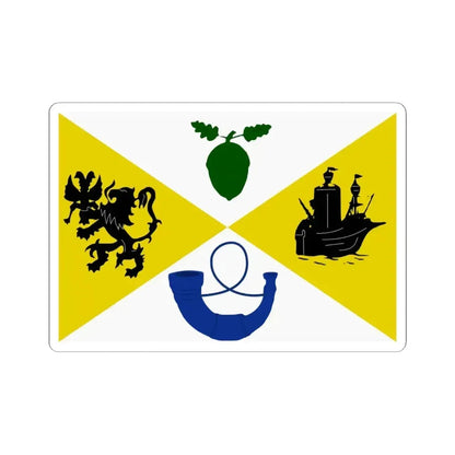 Assenede vlag (Belgium) STICKER Vinyl Kiss-Cut Decal 4 Inch White - The Sticker Space