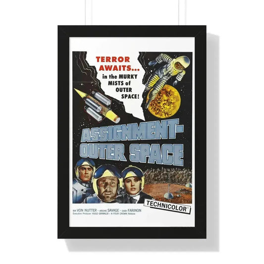 ASSIGNMENT OUTER SPACE 1960 - Framed Movie Poster 16″ x 24″ Black - The Sticker Space