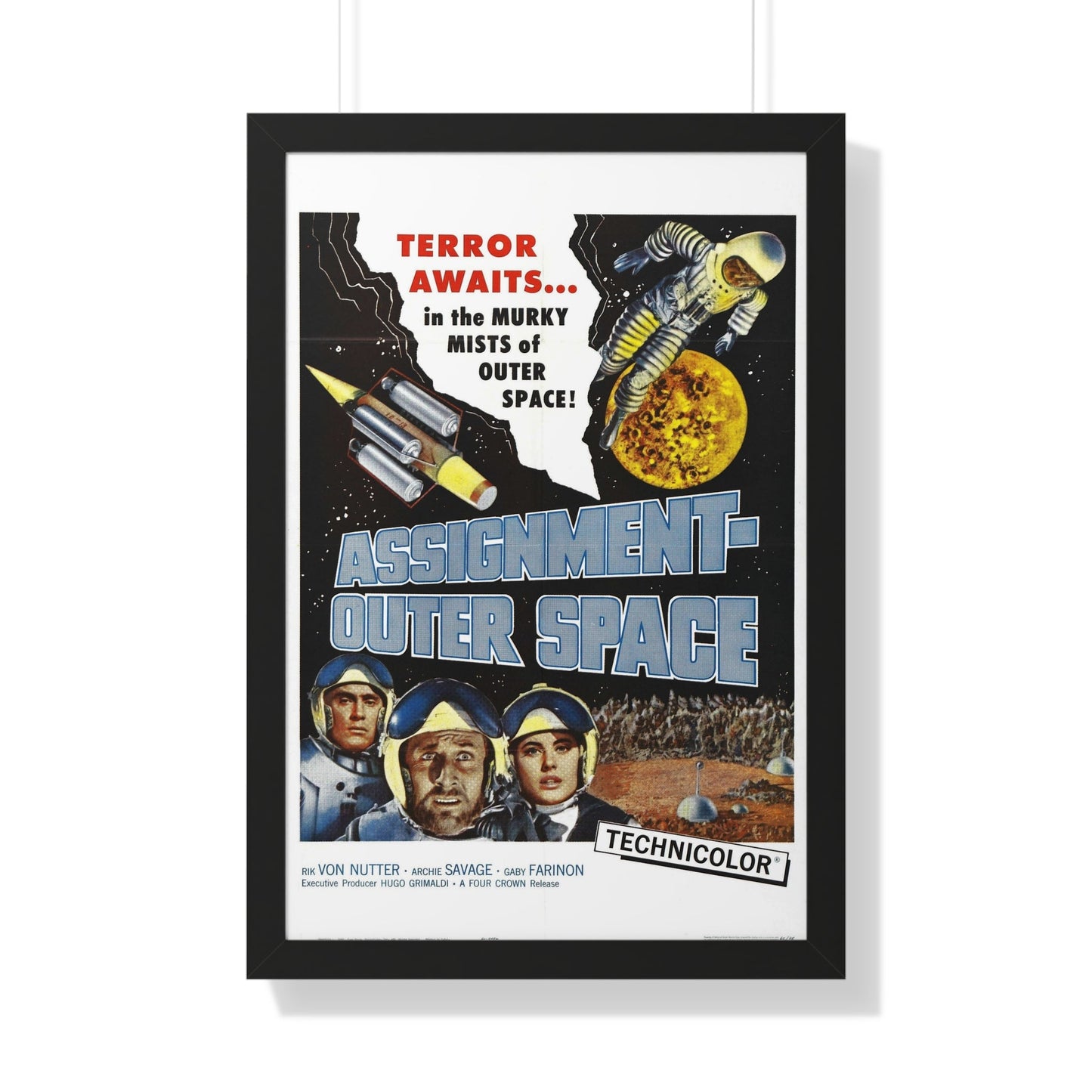 ASSIGNMENT OUTER SPACE 1960 - Framed Movie Poster-20" x 30"-The Sticker Space