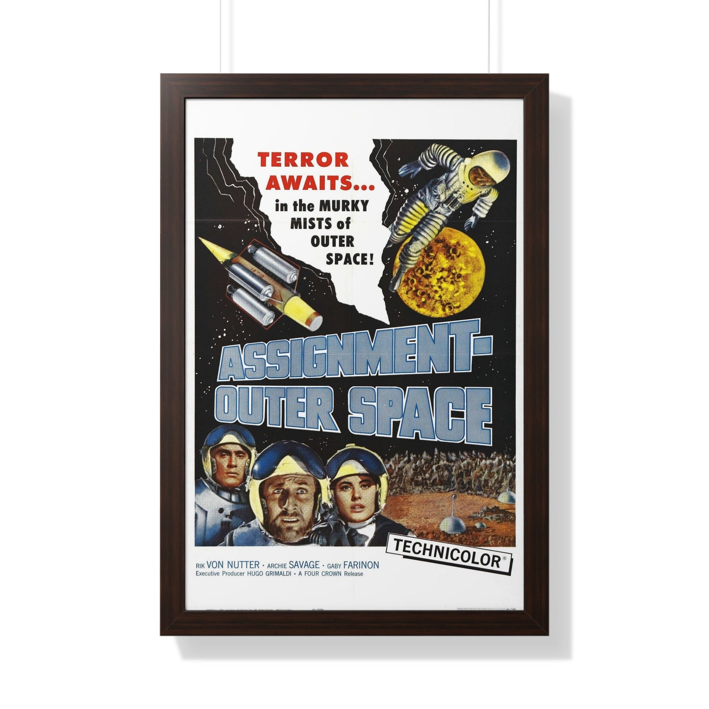 ASSIGNMENT OUTER SPACE 1960 - Framed Movie Poster-20" x 30"-The Sticker Space