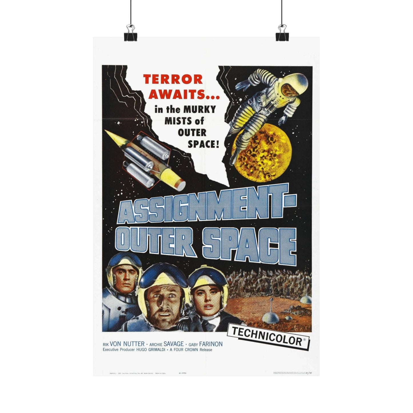 ASSIGNMENT OUTER SPACE 1960 - Paper Movie Poster-12″ x 18″-The Sticker Space