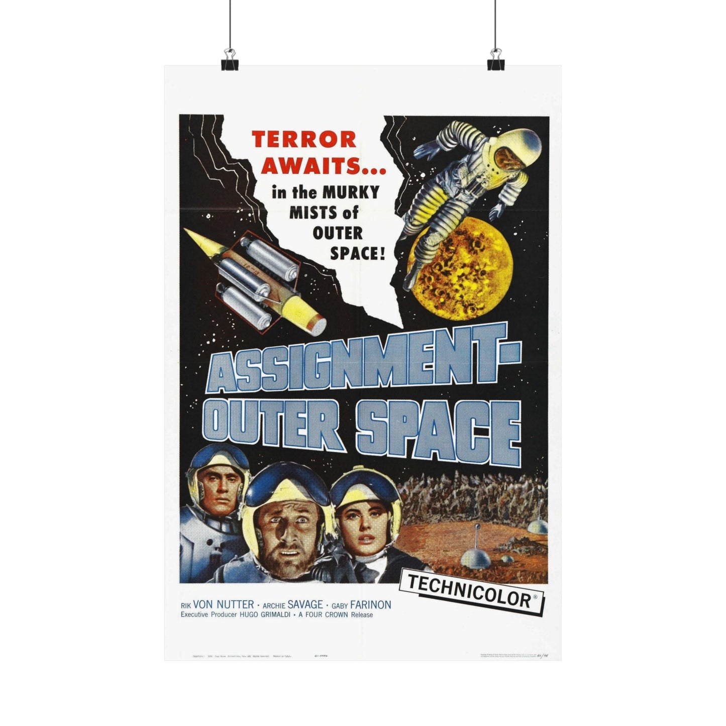 ASSIGNMENT OUTER SPACE 1960 - Paper Movie Poster-16″ x 24″-The Sticker Space