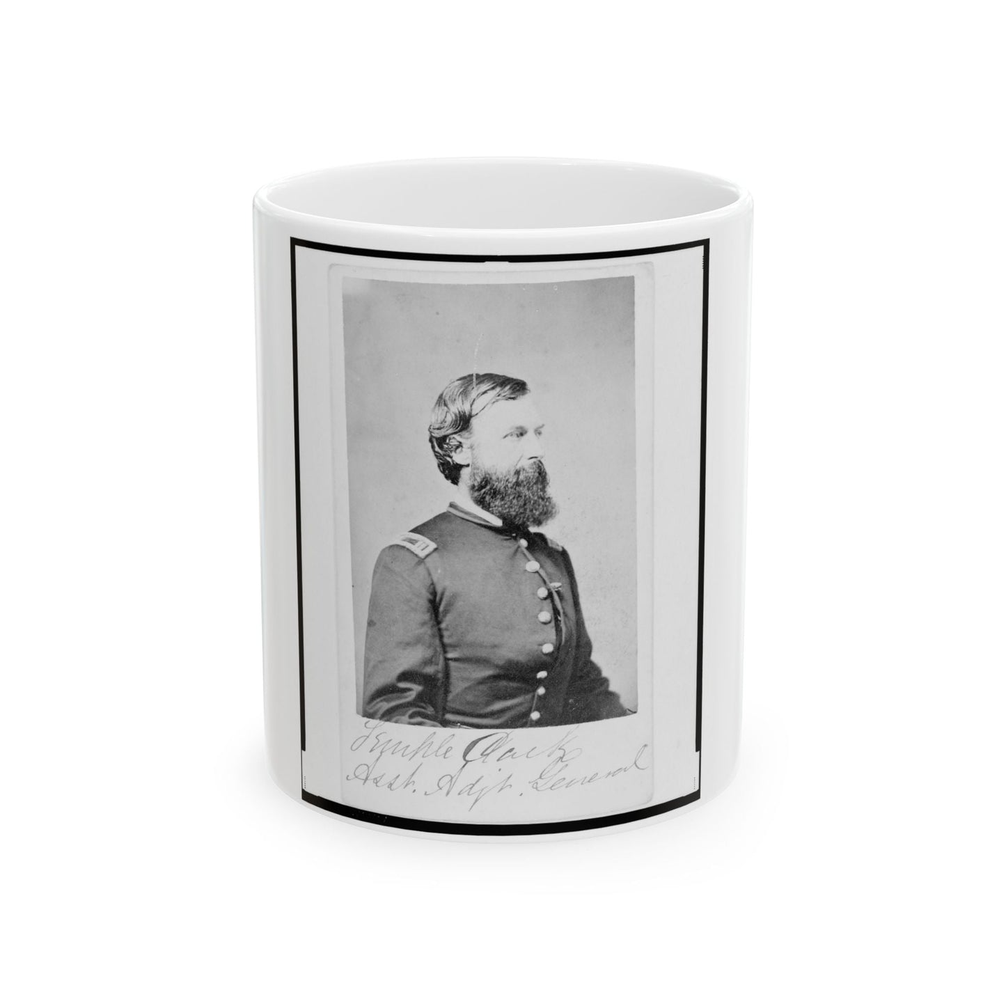 Assistant Adjunct General Temple Clark, Union Officer, Half-Length Portrait, Facing Right (U.S. Civil War) White Coffee Mug