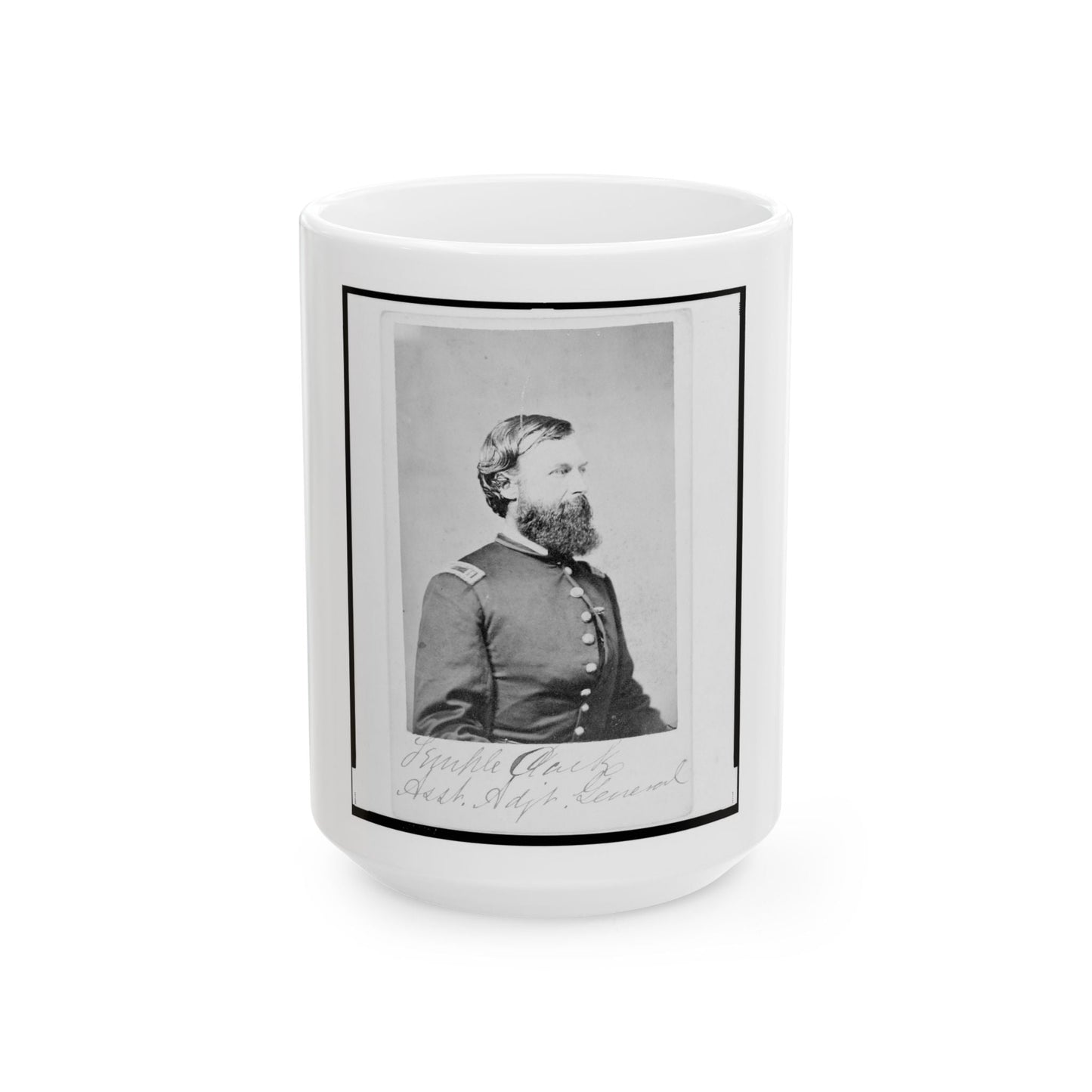 Assistant Adjunct General Temple Clark, Union Officer, Half-Length Portrait, Facing Right (U.S. Civil War) White Coffee Mug