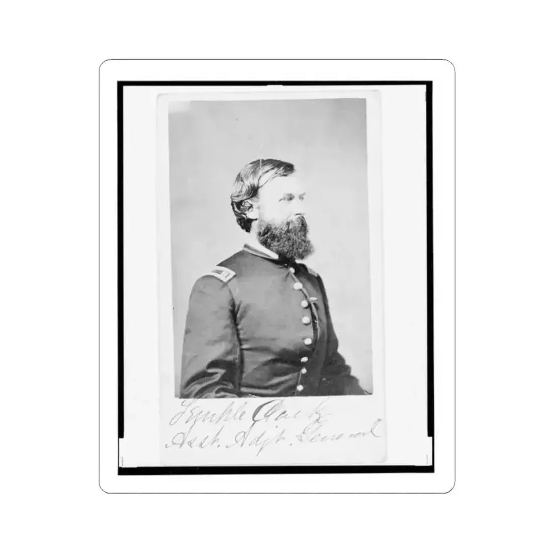 Assistant Adjunct General Temple Clark, Union Officer, Half-Length Portrait, Facing Right (U.S. Civil War) STICKER Vinyl Kiss-Cut Decal 2 Inch White - The Sticker Space